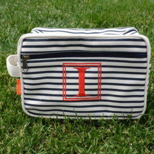 Striped Cosmetic Case (navy)