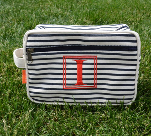 Striped Cosmetic Case (navy)