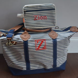Striped Weekender (navy)