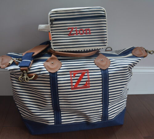 Striped Weekender (navy)
