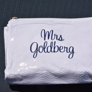 Double Zip Vinyl Cosmetic Case- white