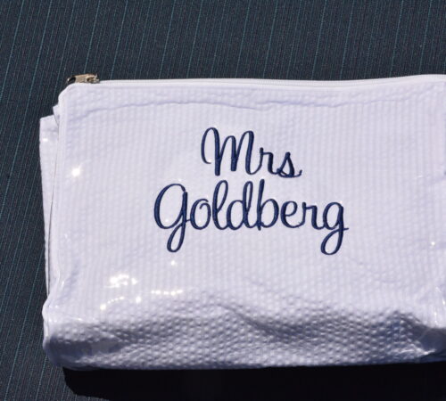 Double Zip Vinyl Cosmetic Case- white