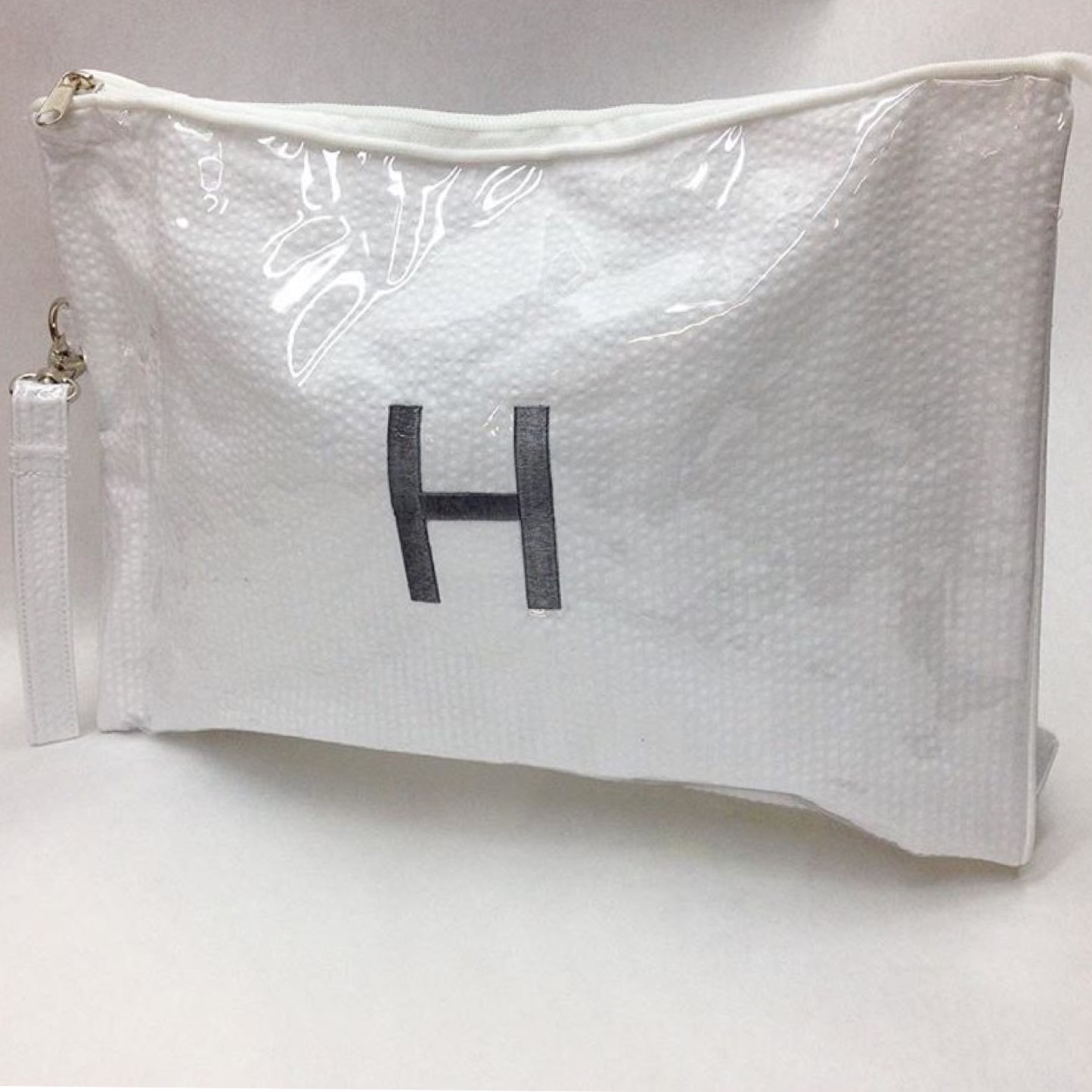 XL Zip Vinyl INITIAL Cosmetic Case