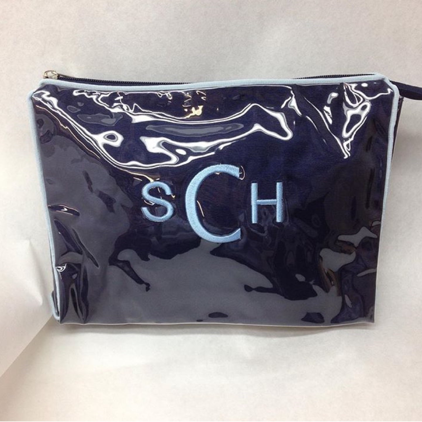 Double Zip Vinyl Cosmetic Case